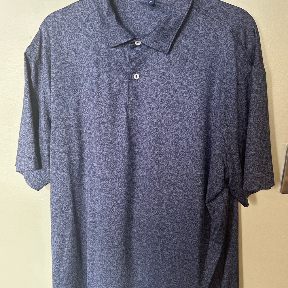 Peter Millar Blue Polo (Trim Fit) with Subtle Pattern
